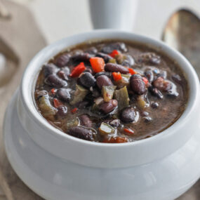 cuban black beans in a bowl