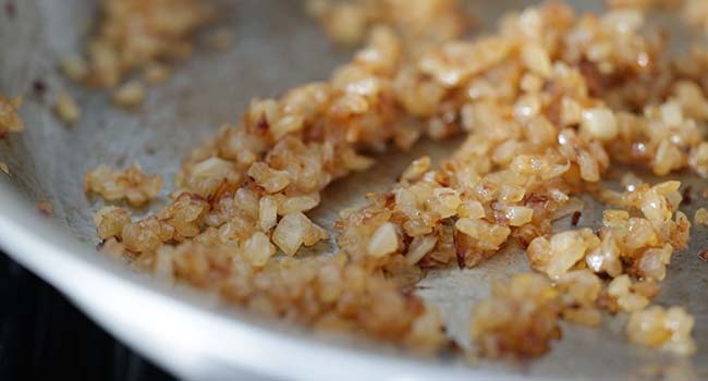 caramelized onions in a pan