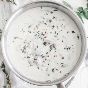 sausage gravy in a pot