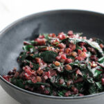 sautéed beet greens in a bowl