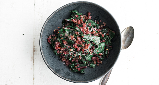 beet greens in a bowl