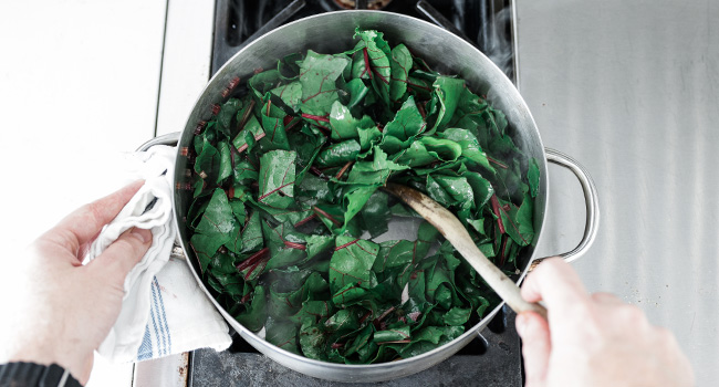 sautéing beet greens