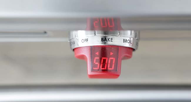 turning the oven to 500°