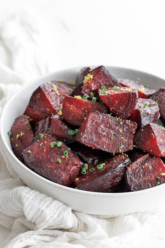 roasted beets in a bowl