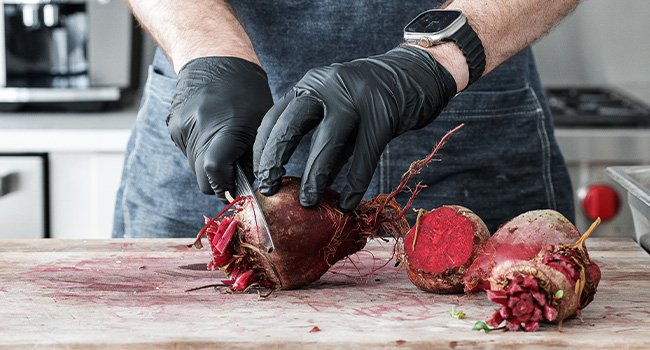 removing roots from beets