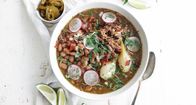 carne en su jugo with beans