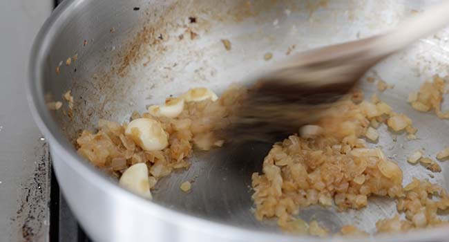 cooking garlic and onons