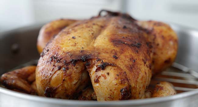 resting a roasted chicken