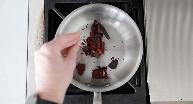 crisp chili in a pan