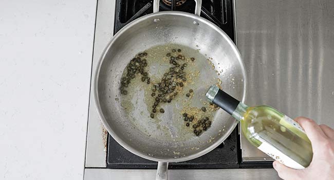 deglazing with white wine