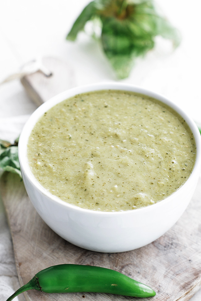 salsa verde in a bowl