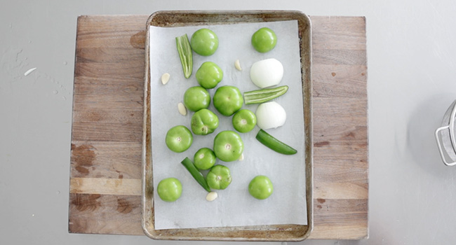 vegetables on a sheet tray