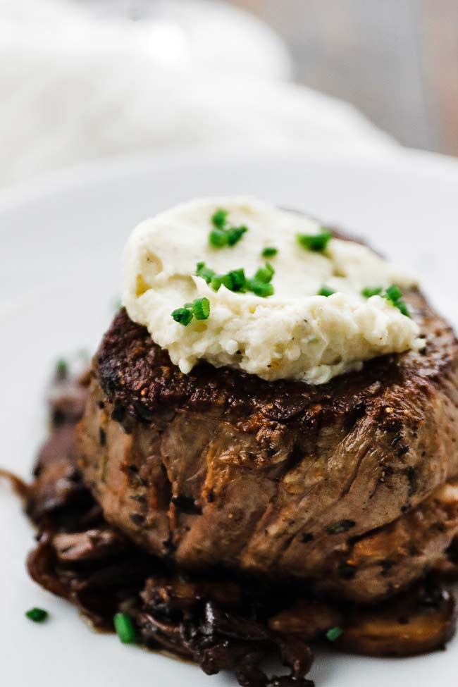 blue cheese butter on a steak 