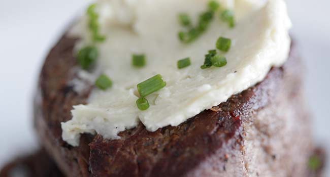 blue cheese butter on steak