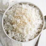 coconut rice in a bowl