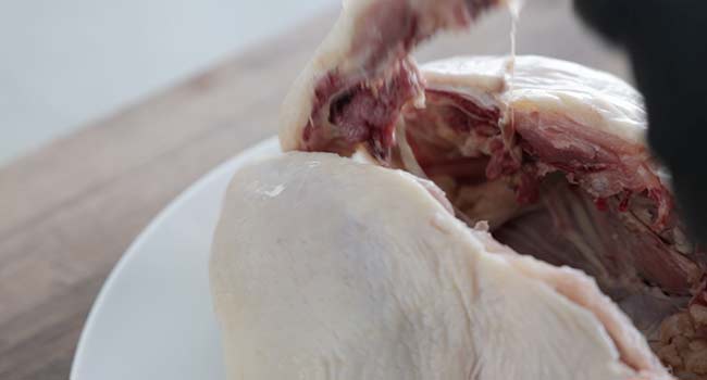 removing the backbone from a chicken