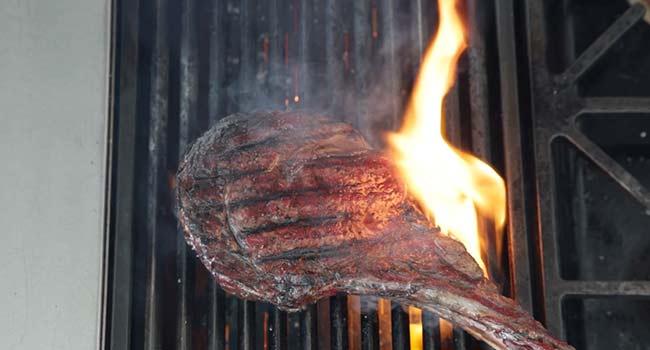 grilling a steak