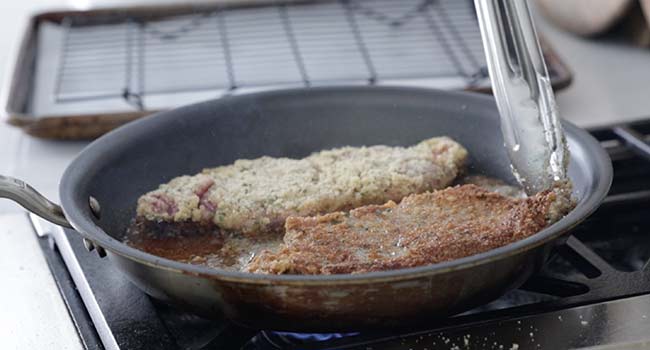 cooking breaded steak