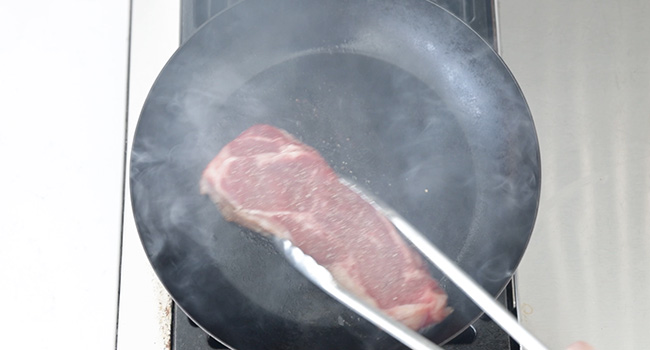 searing a steak