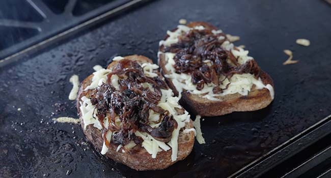 cheese and onions on toast