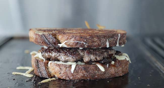 patty melt on a griddle