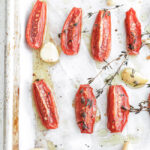 tomato confit on a sheet tray