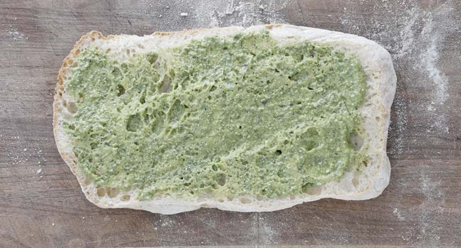 pesto on bread