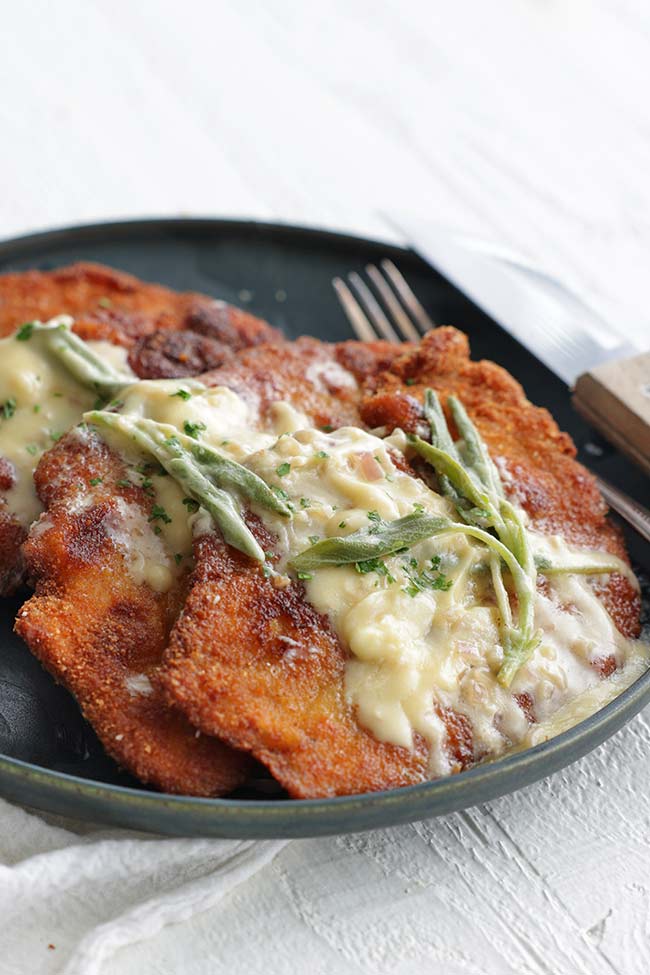 chicken cutlets with sage butter sauce