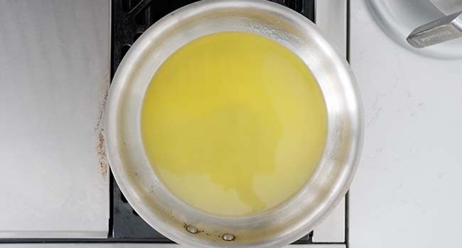 melted butter in a pan