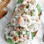 shrimp salad on toast