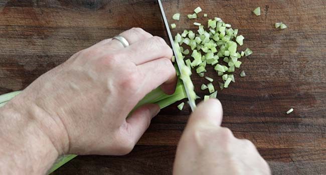 dicing celery