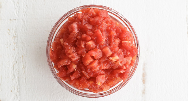 tomato concassé in a bowl