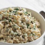 tuna macaroni salad in a bowl