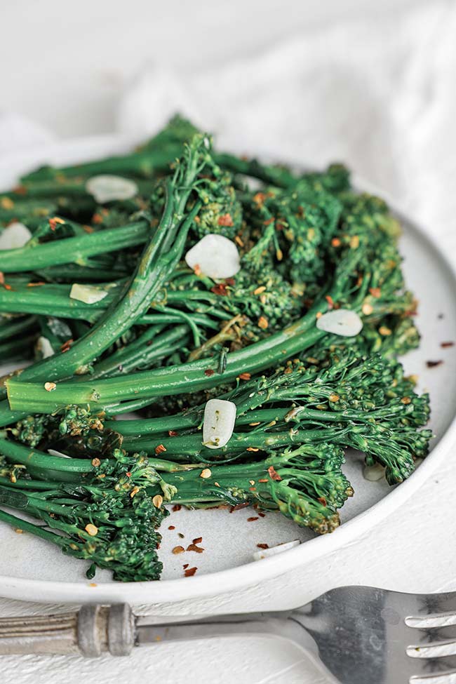 broccolini on a plate