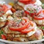 chicken caprese in a pan