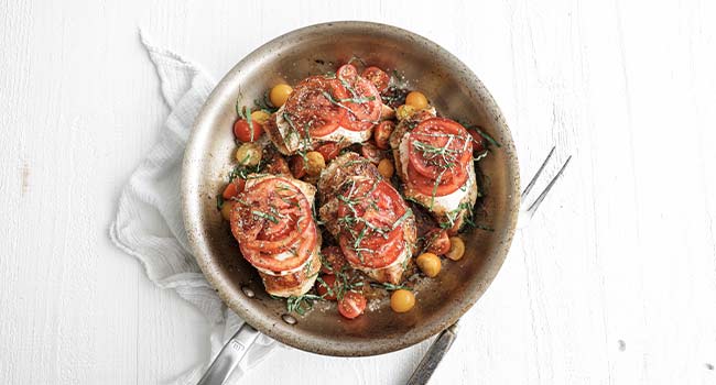 chicken caprese with herbs and balsamic