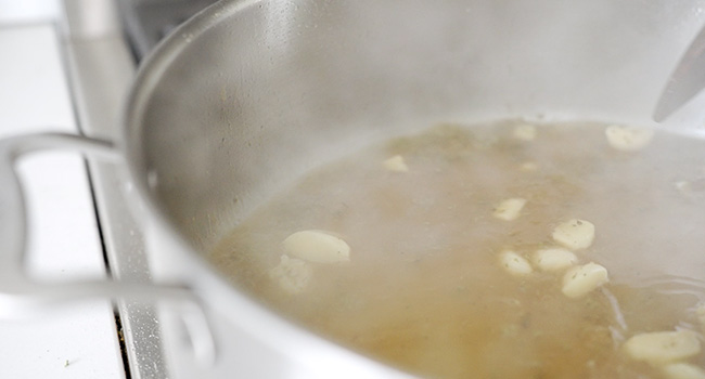 garlic sauce in a pot