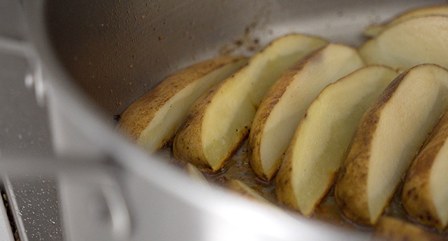 browning potato wedges