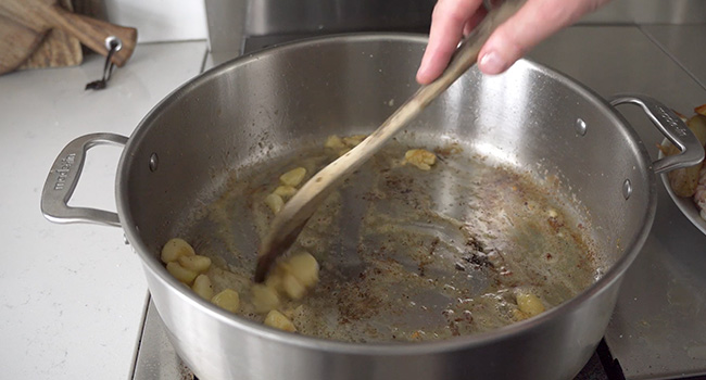 cooking garlic cloves in butter