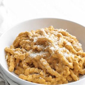 pesto trapanese in a bowl