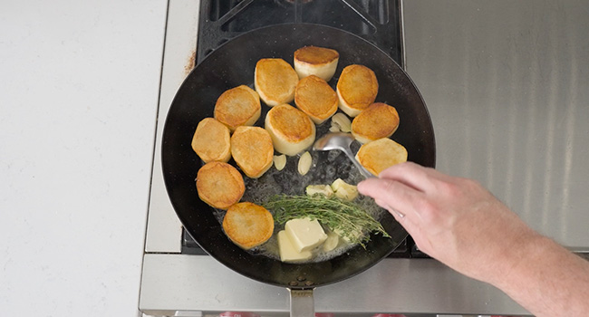 basting potatoes