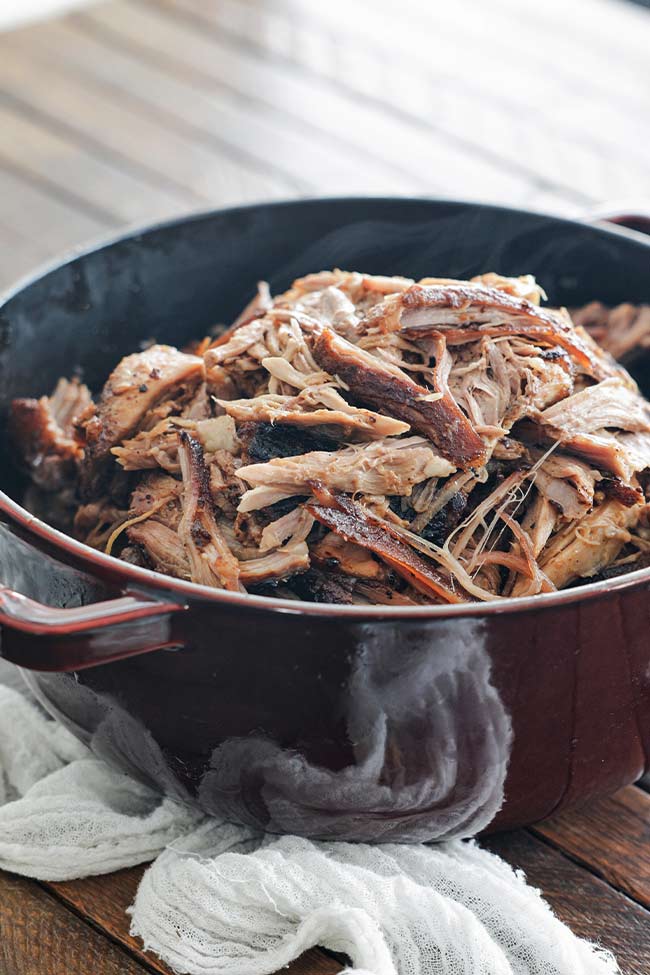 pulled pork in a pot