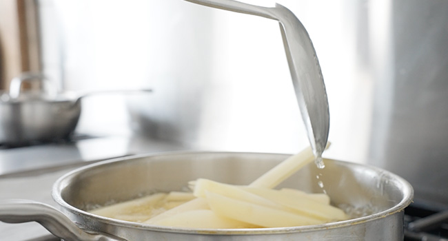 frying potatoes