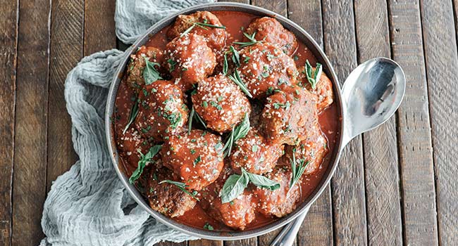 meatballs with herbs and sauce