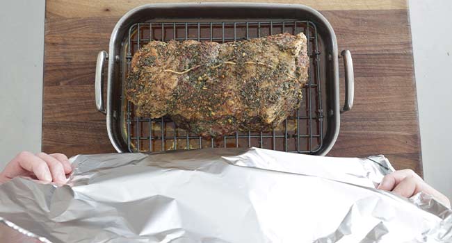 tenting a pork shoulder roast