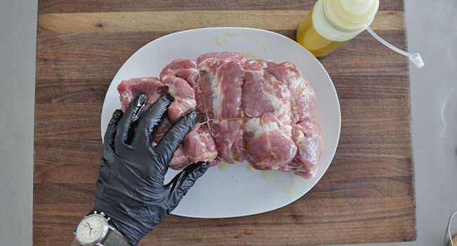 oiling a pork roast