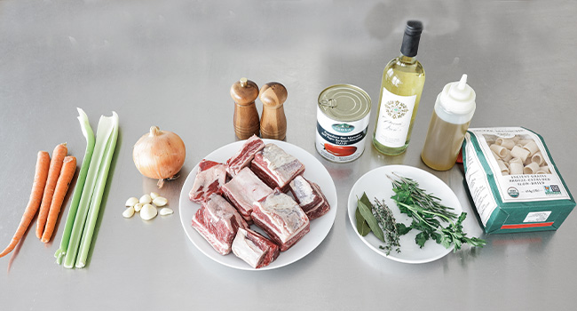 short rib pasta ingredients