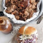 sow cooker pulled pork with a sandwich