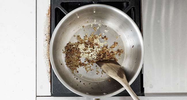 garlic and onions in a pan