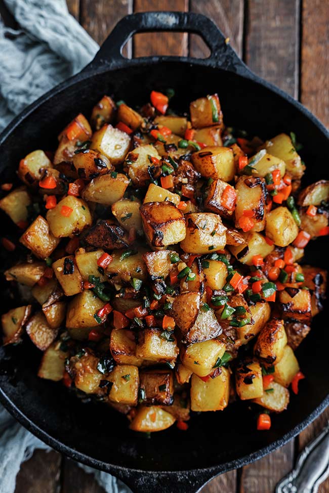 home fries in a skillet